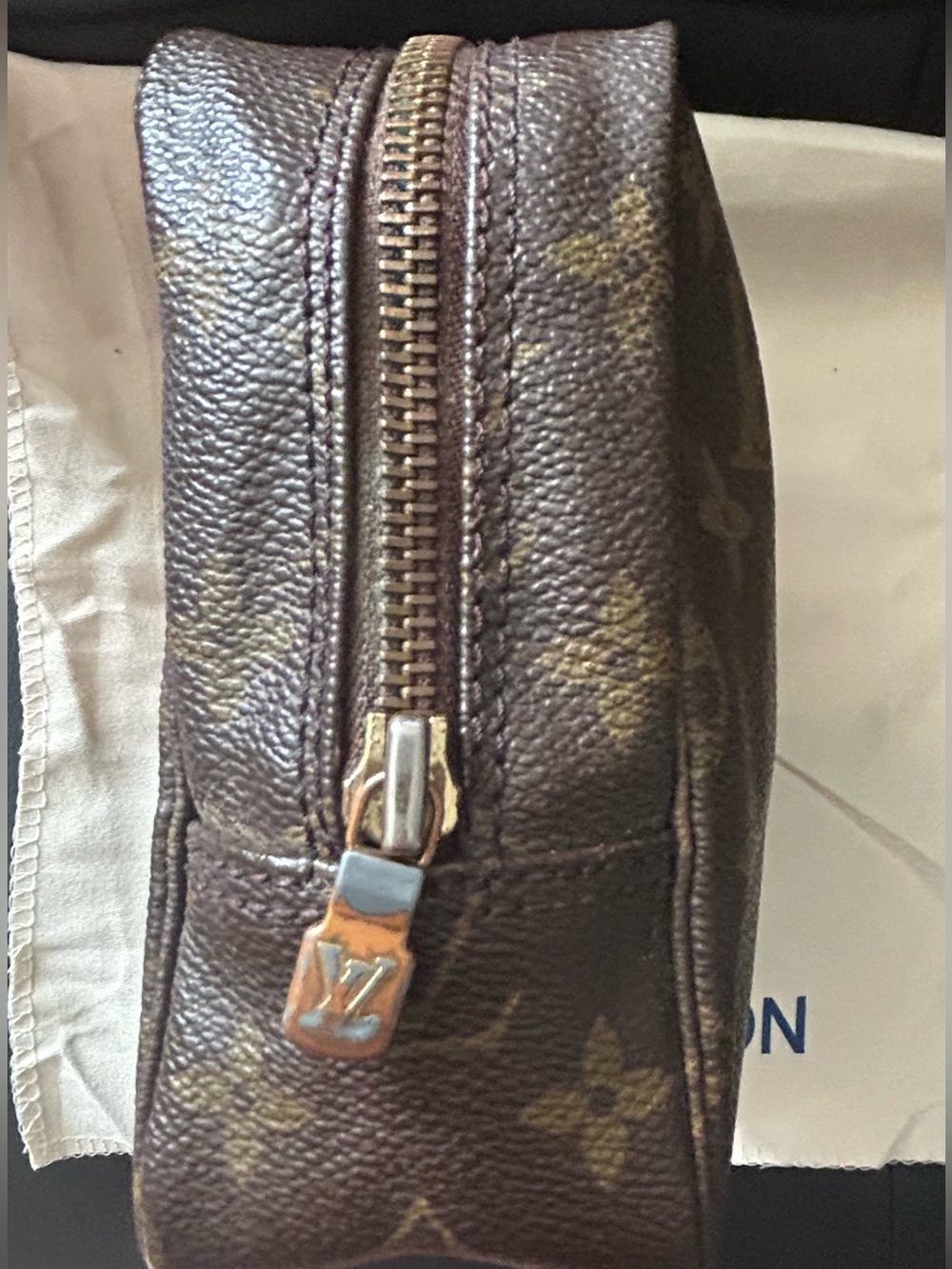 Louis Vuitton Brown Monogram Canvas Toiletry Bag- Vintage AUTHENTIC - Picture 7 of 14